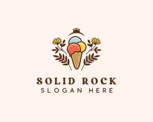 Flower Ice Cream  logo design