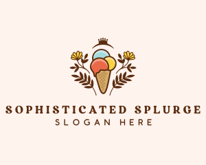 Flower Ice Cream  logo design