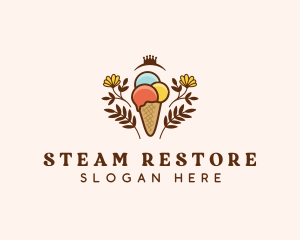 Flower Ice Cream  logo design