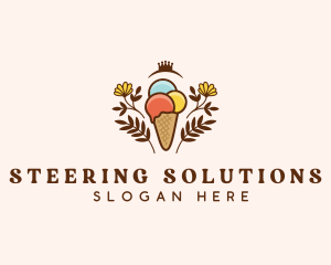 Flower Ice Cream  logo design