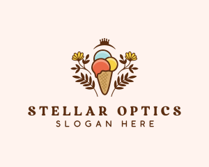 Flower Ice Cream  logo design