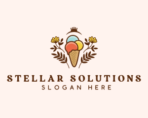 Flower Ice Cream  logo design