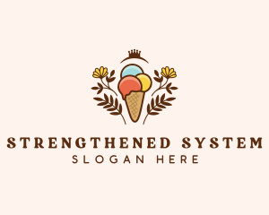 Flower Ice Cream  logo design