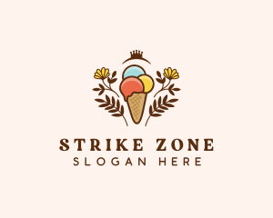 Flower Ice Cream  logo design