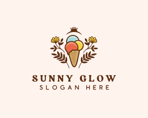 Flower Ice Cream  logo design