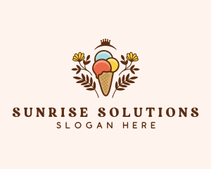 Flower Ice Cream  logo design