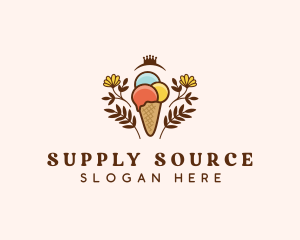 Flower Ice Cream  logo design