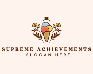 Flower Ice Cream  logo design