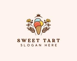 Flower Ice Cream  logo design