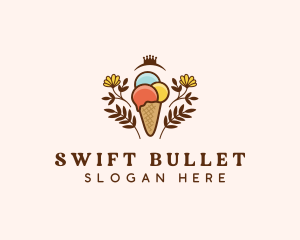 Flower Ice Cream  logo design