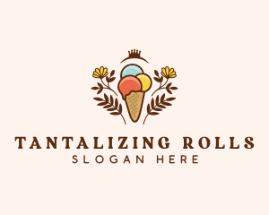 Flower Ice Cream  logo design