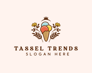 Flower Ice Cream  logo design