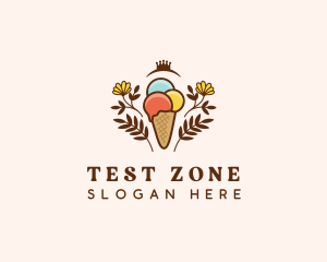 Flower Ice Cream  logo design