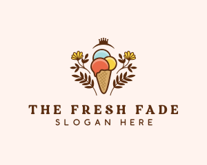 Flower Ice Cream  logo design