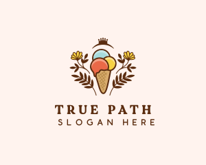 Flower Ice Cream  logo design