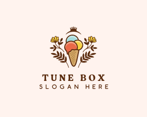 Flower Ice Cream  logo design