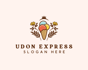 Flower Ice Cream  logo design