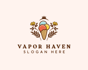 Flower Ice Cream  logo design