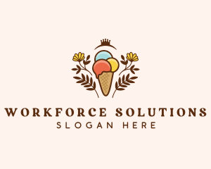 Flower Ice Cream  logo design