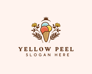 Flower Ice Cream  logo design