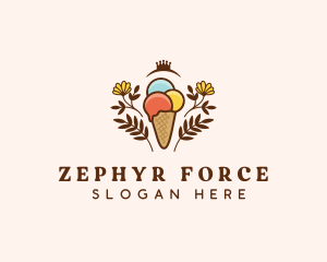 Flower Ice Cream  logo design