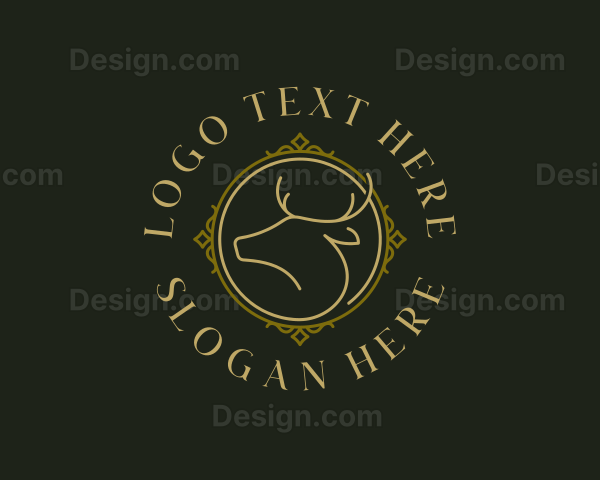 Deer Antler Reindeer Logo