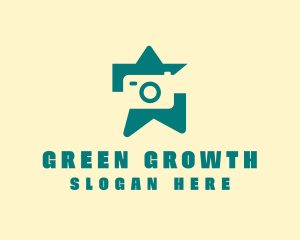 Green Camera Star  logo design