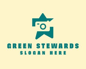 Green Camera Star  logo design