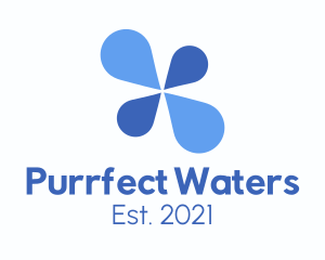 Water Drops Petals  logo design