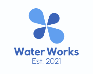 Water Drops Petals  logo design