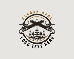 Chainsaw Woodwork Logging Logo