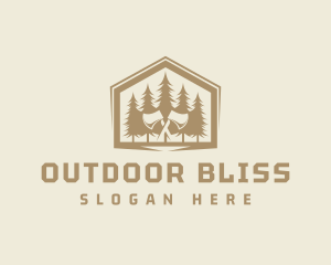 Woodwork Axe Pine Tree logo design