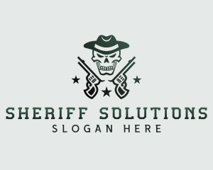 Cowboy Skull Gun logo design