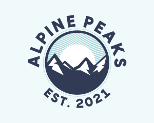 Alpine Mountain Peak logo design