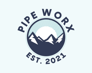 Alpine Mountain Peak logo design