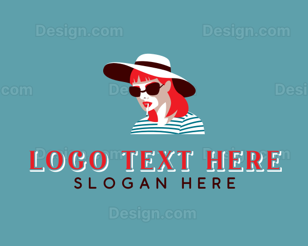 Woman Smoking Hat Logo