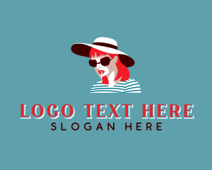 Woman Smoking Hat Logo