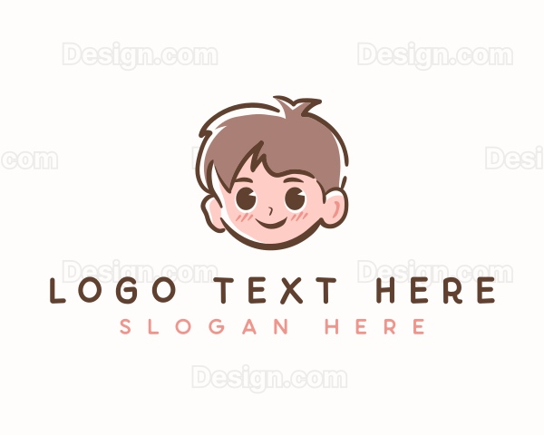 Smiling Child Boy Logo