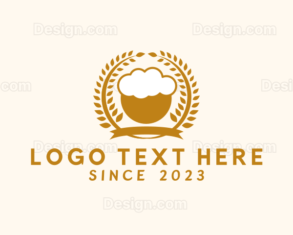 Wheat Beer Cup Badge Logo