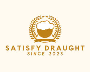 Wheat Beer Cup Badge logo design