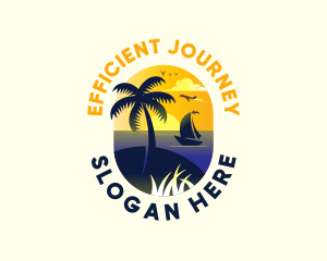 Travel Beach Tourism logo design