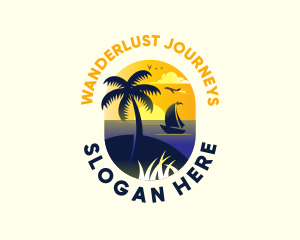 Travel Beach Tourism logo design