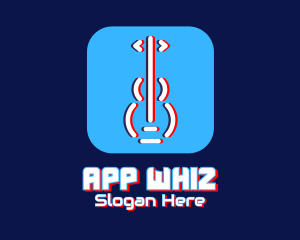 Glitchy Guitar App  logo design