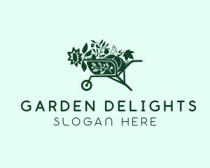 Landscaping Garden Wheelbarrow logo design