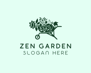 Landscaping Garden Wheelbarrow logo design