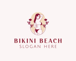 Flower Swimsuit Bikini logo design