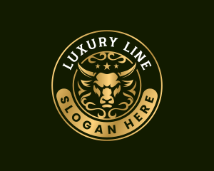 Luxury Bull Cattle logo design