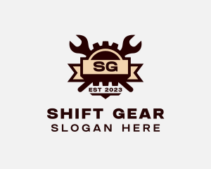 Wrench Gear Mechanic logo design