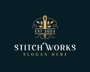 Tailoring Dressmaking Needle logo design