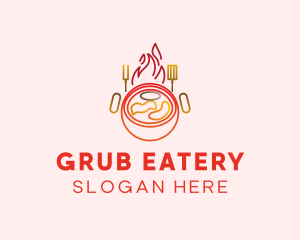 Red Grill Barbecue logo design